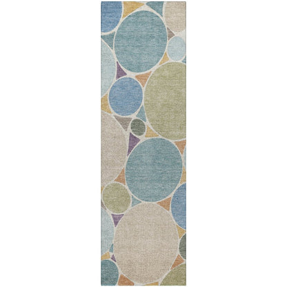 Luxury Washable Kenner KN1 Multi 2'3" x 7'6" Runner Rug