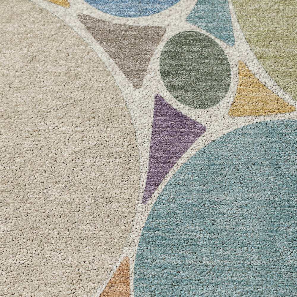 Luxury Washable Kenner KN1 Multi 8' x 8' Round Rug