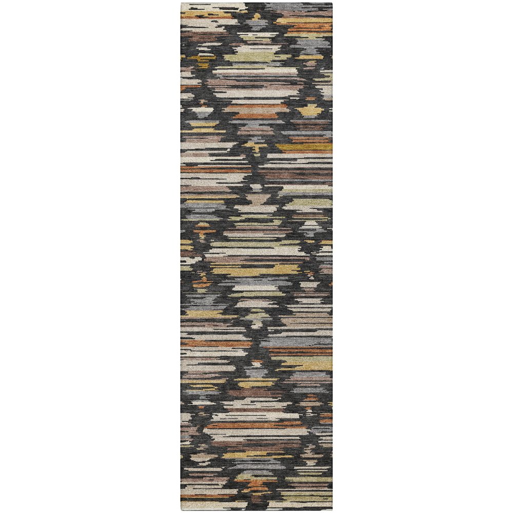 Luxury Washable Kenner KN2 Black 2'3" x 7'6" Runner Rug