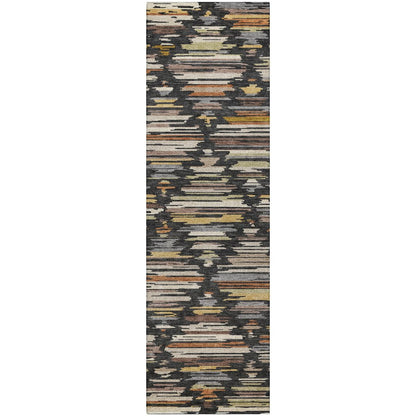 Luxury Washable Kenner KN2 Black 2'3" x 7'6" Runner Rug