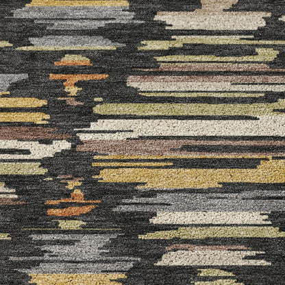 Luxury Washable Kenner KN2 Black 2'3" x 7'6" Runner Rug