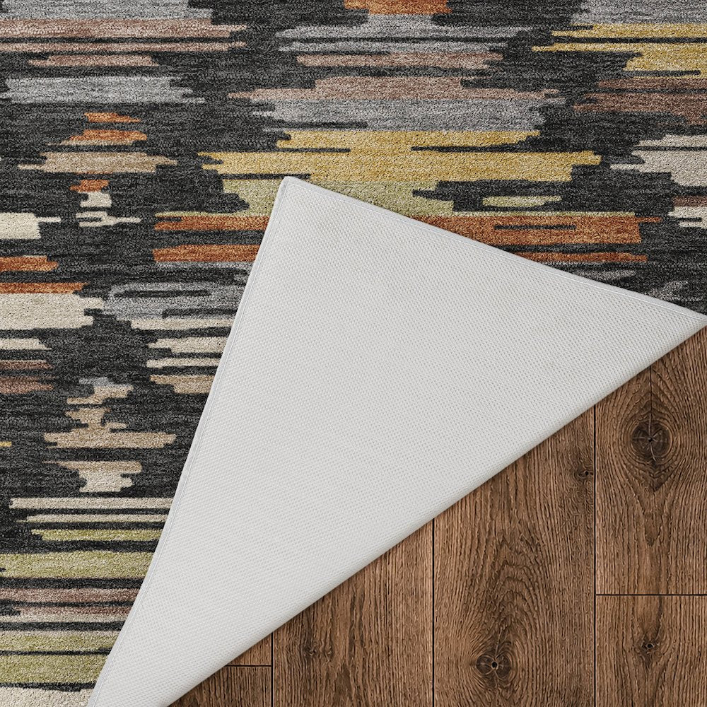 Luxury Washable Kenner KN2 Black 8' x 10' Rug