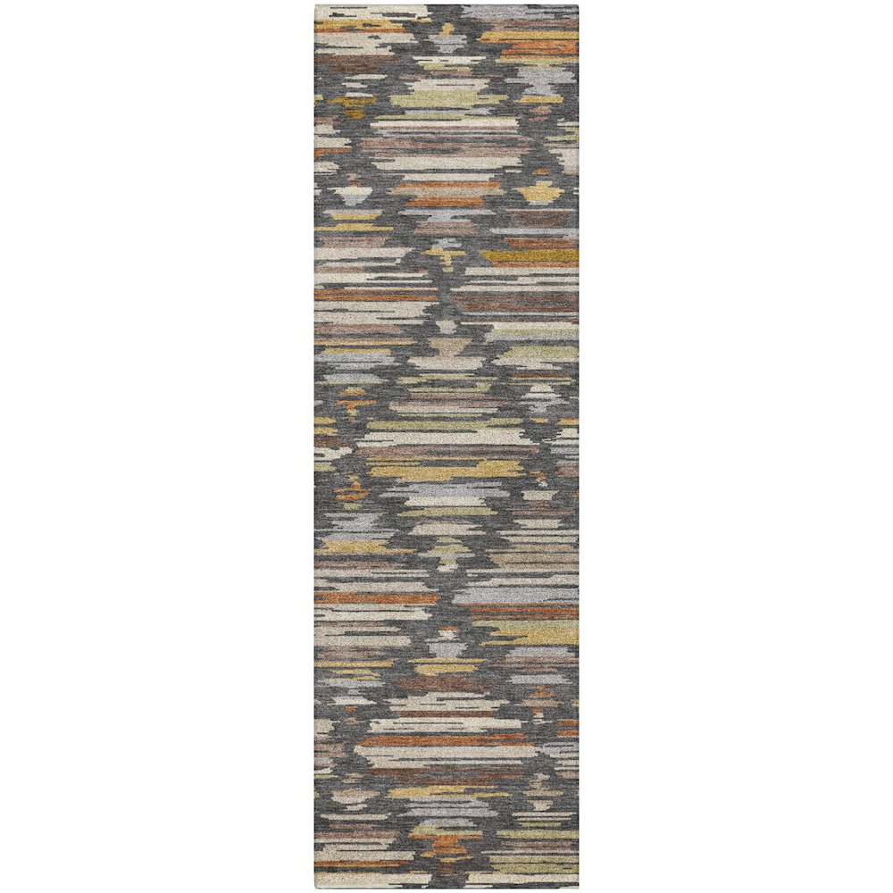 Luxury Washable Kenner KN2 Gray 2'3" x 7'6" Runner Rug