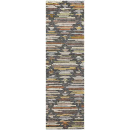 Luxury Washable Kenner KN2 Gray 2'3" x 7'6" Runner Rug