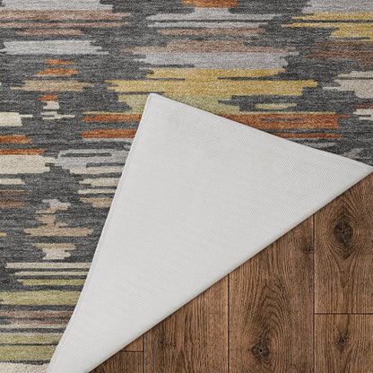 Luxury Washable Kenner KN2 Gray 6'6" x 9'6" Rug