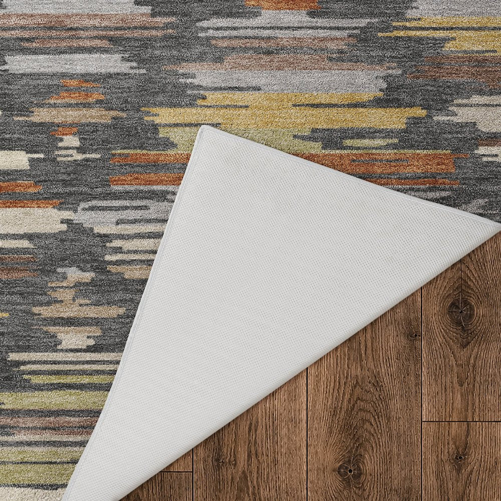 Luxury Washable Kenner KN2 Gray 8' x 8' Round Rug