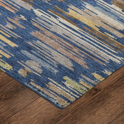 Luxury Washable Kenner KN2 Blue 2'3" x 7'6" Runner Rug