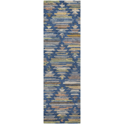 Luxury Washable Kenner KN2 Blue 2'3" x 7'6" Runner Rug