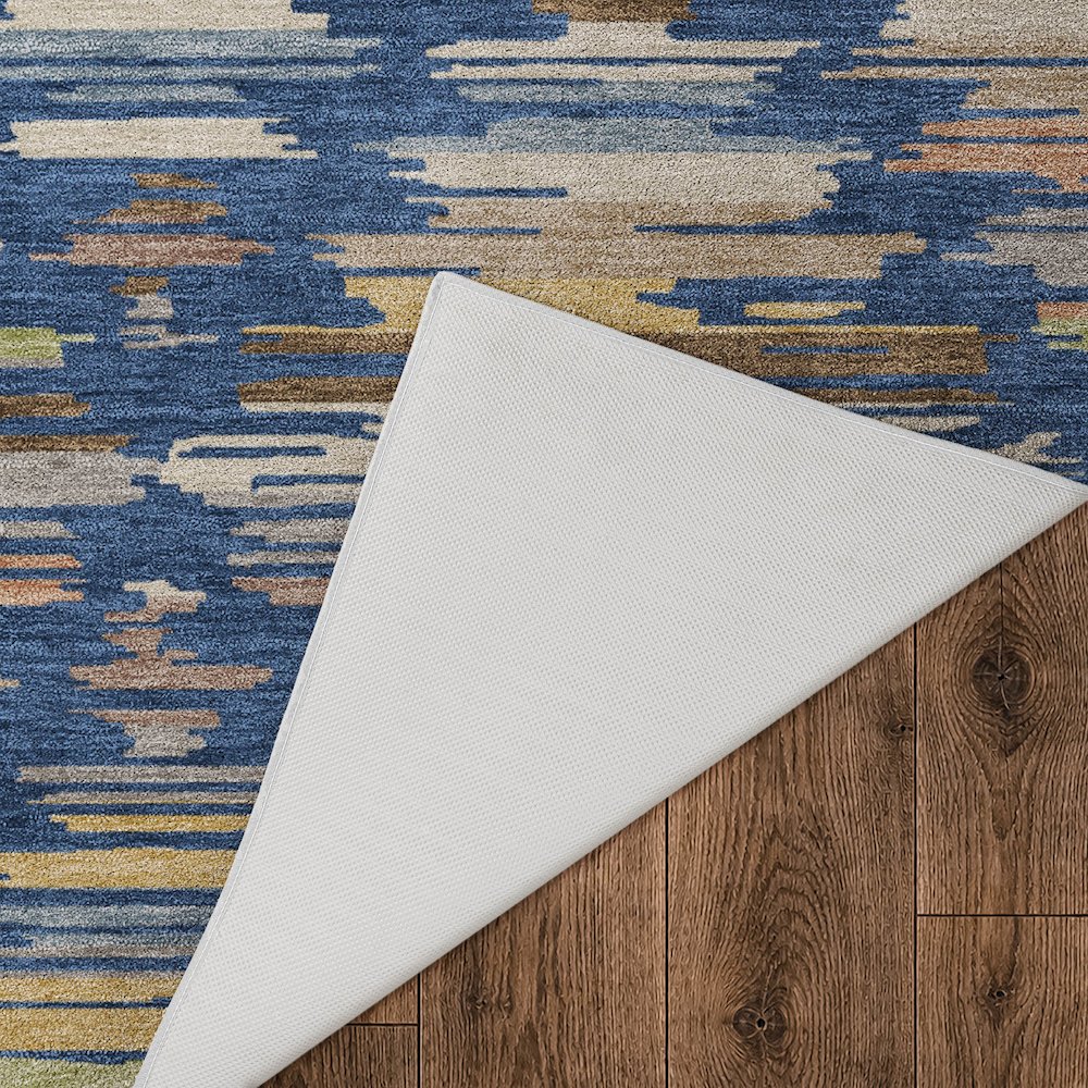 Luxury Washable Kenner KN2 Blue 8' x 10' Rug