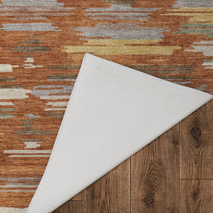 Luxury Washable Kenner KN2 Orange 10' x 14' Rug