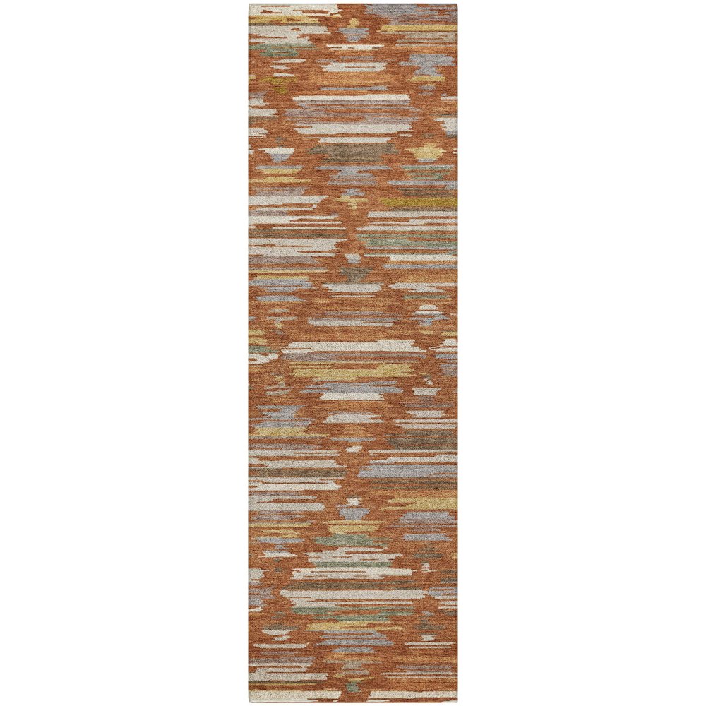 Luxury Washable Kenner KN2 Orange 2'3" x 7'6" Runner Rug