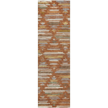 Luxury Washable Kenner KN2 Orange 2'3" x 7'6" Runner Rug