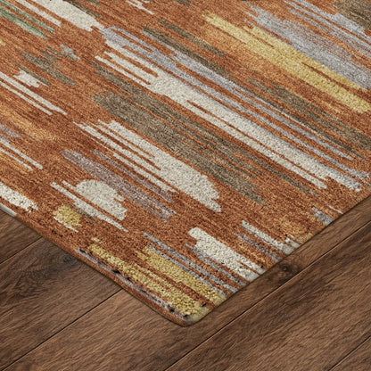 Luxury Washable Kenner KN2 Orange 5' x 7'6" Rug
