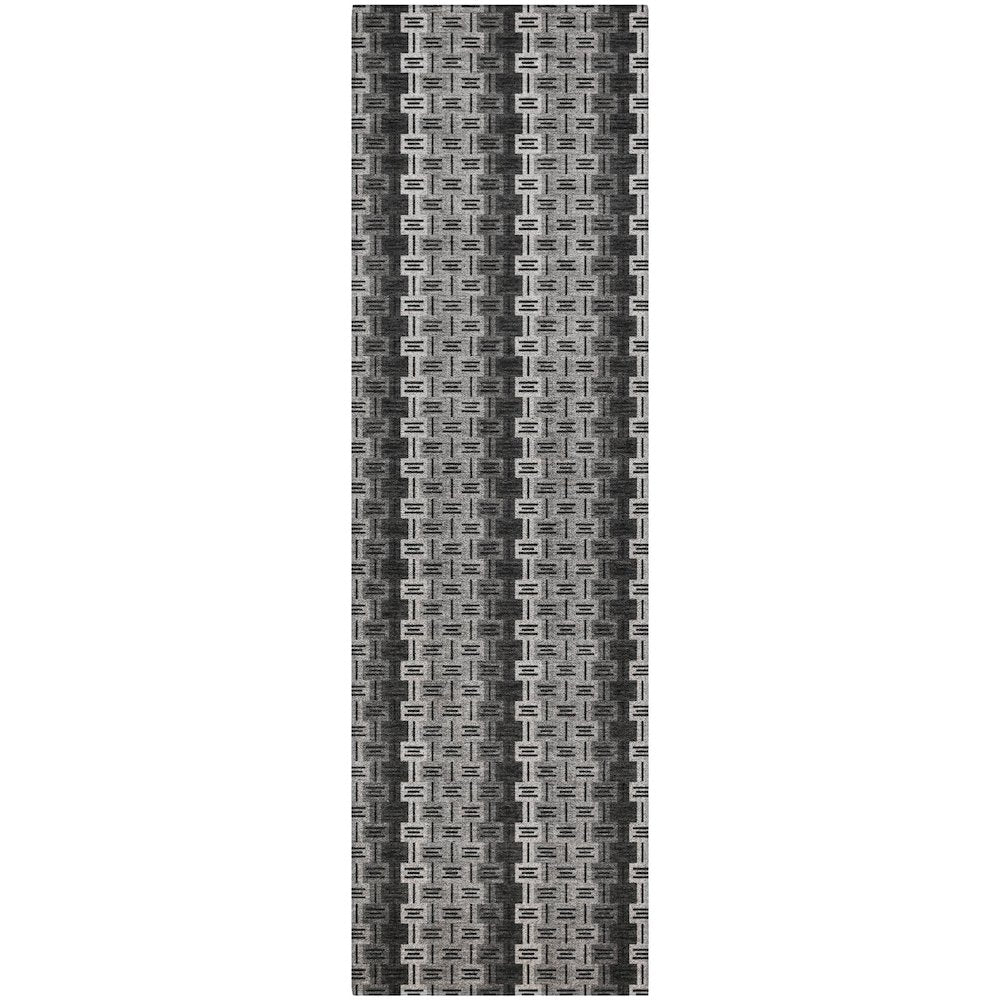 Luxury Washable Kenner KN3 Black 2'3" x 7'6" Runner Rug