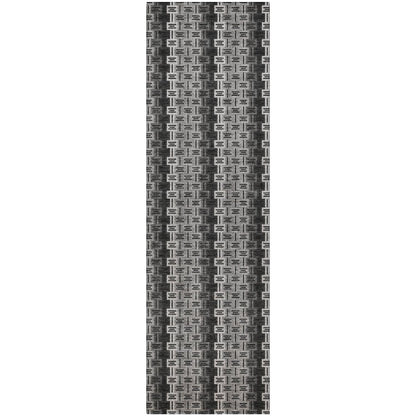 Luxury Washable Kenner KN3 Black 2'3" x 7'6" Runner Rug