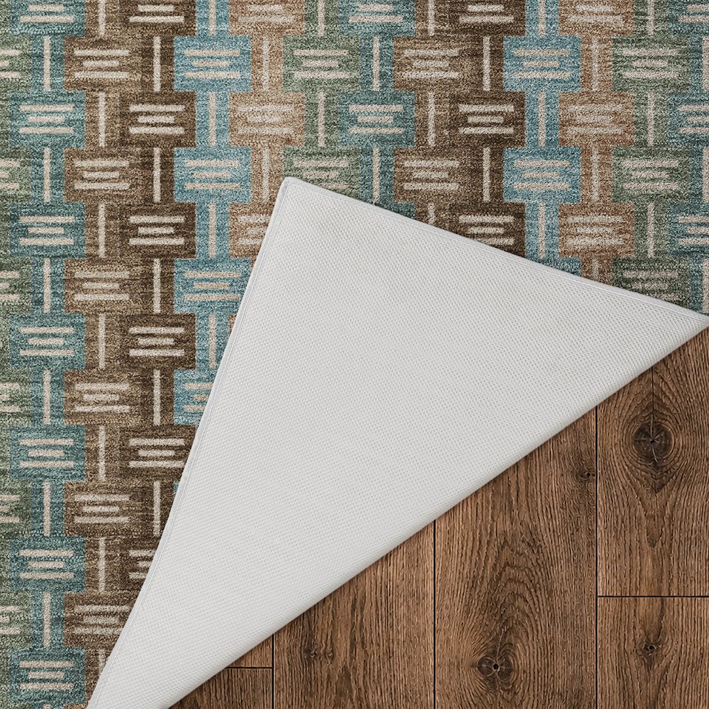 Luxury Washable Kenner KN3 Brown 2'3" x 7'6" Runner Rug