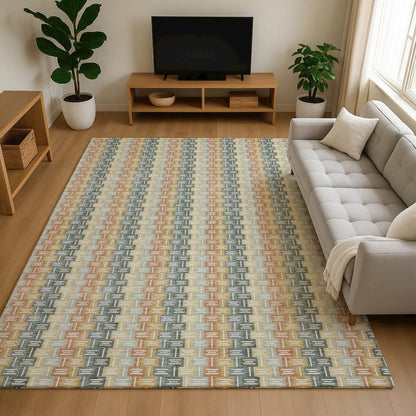 Luxury Washable Kenner KN3 Green 8' x 10' Rug