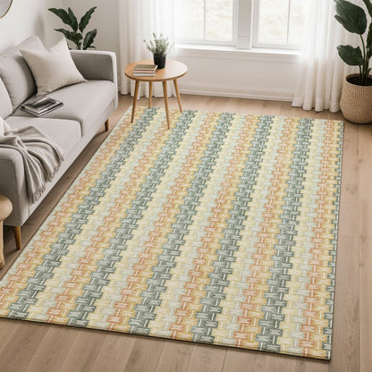 Luxury Washable Kenner KN3 Green 8' x 10' Rug
