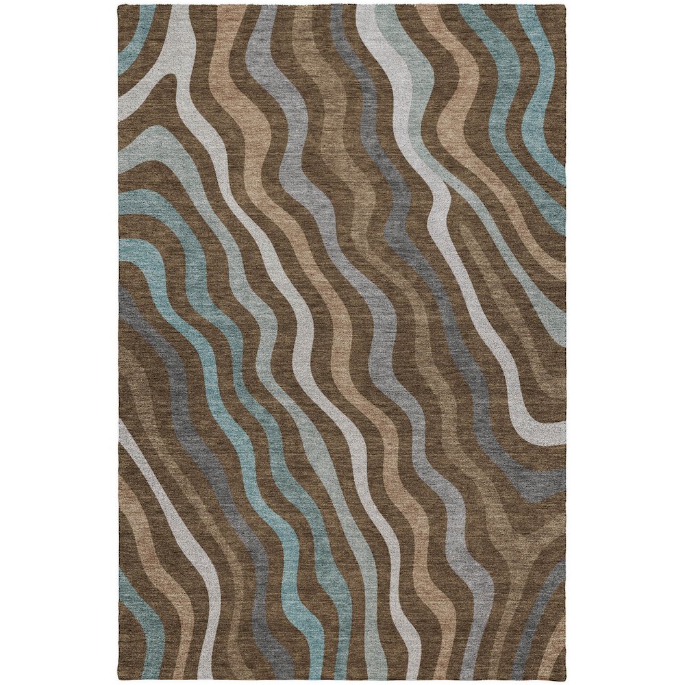 Luxury Washable Kenner KN4 Brown 5' x 7'6" Rug