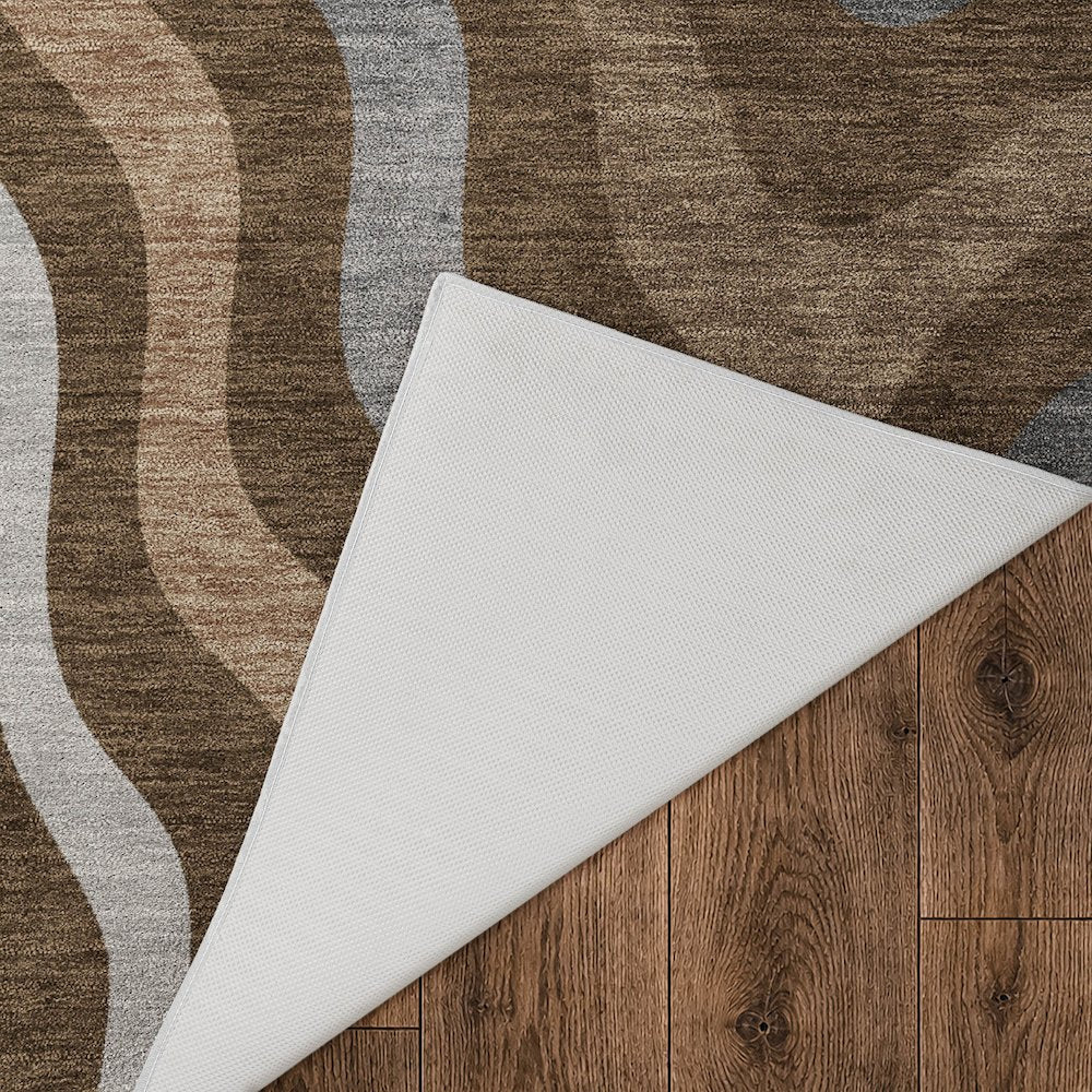 Luxury Washable Kenner KN4 Brown 8' x 10' Rug
