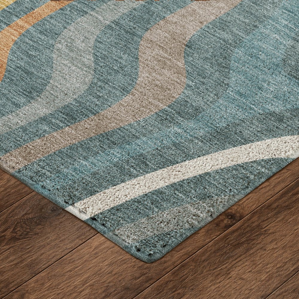 Luxury Washable Kenner KN4 Teal 6'6" x 9'6" Rug