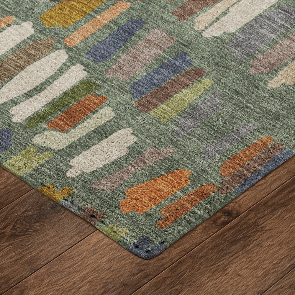 Luxury Washable Kenner KN5 Green 3' x 5' Rug