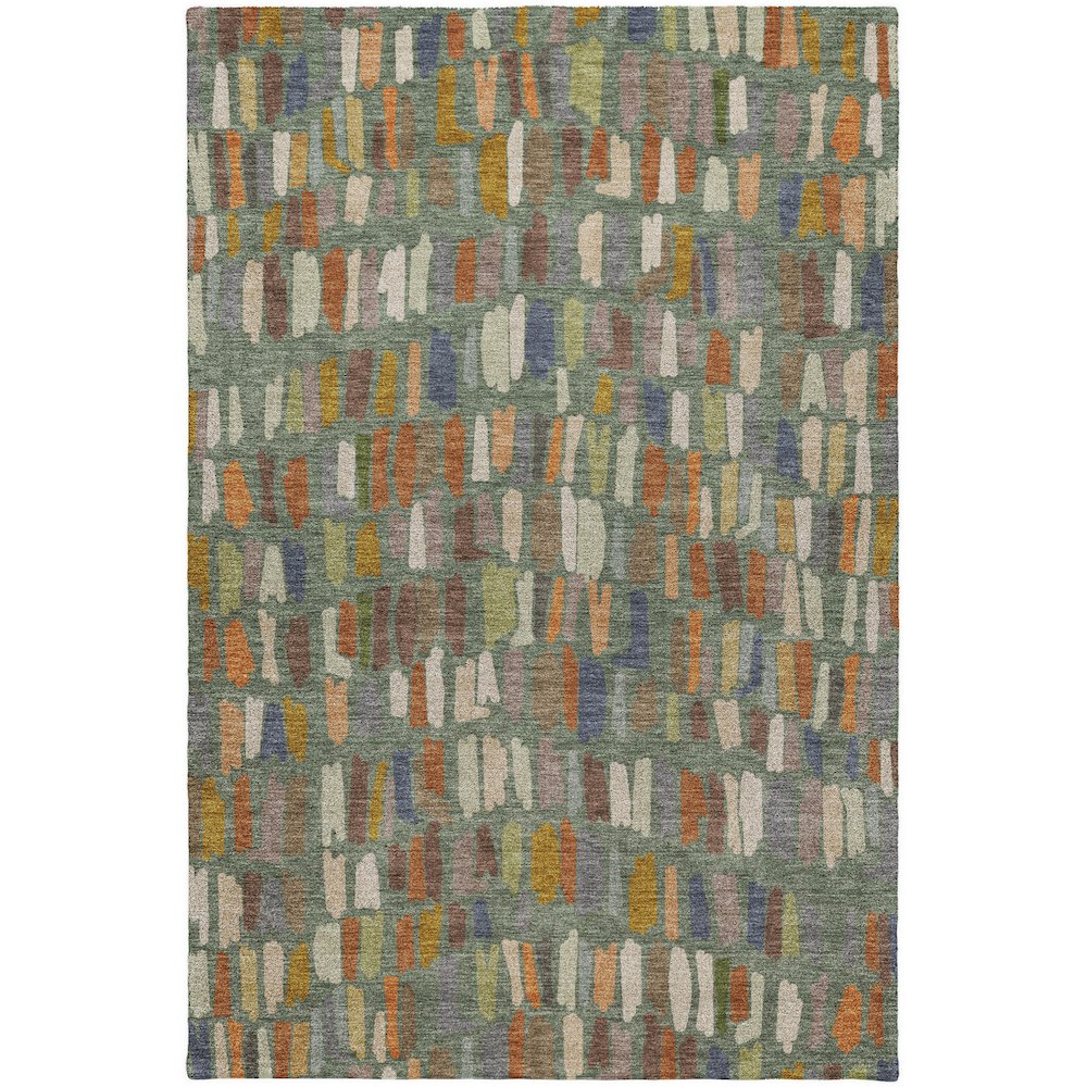 Luxury Washable Kenner KN5 Green 3' x 5' Rug