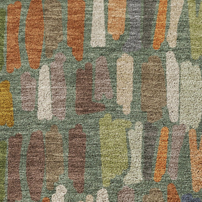 Luxury Washable Kenner KN5 Green 3' x 5' Rug