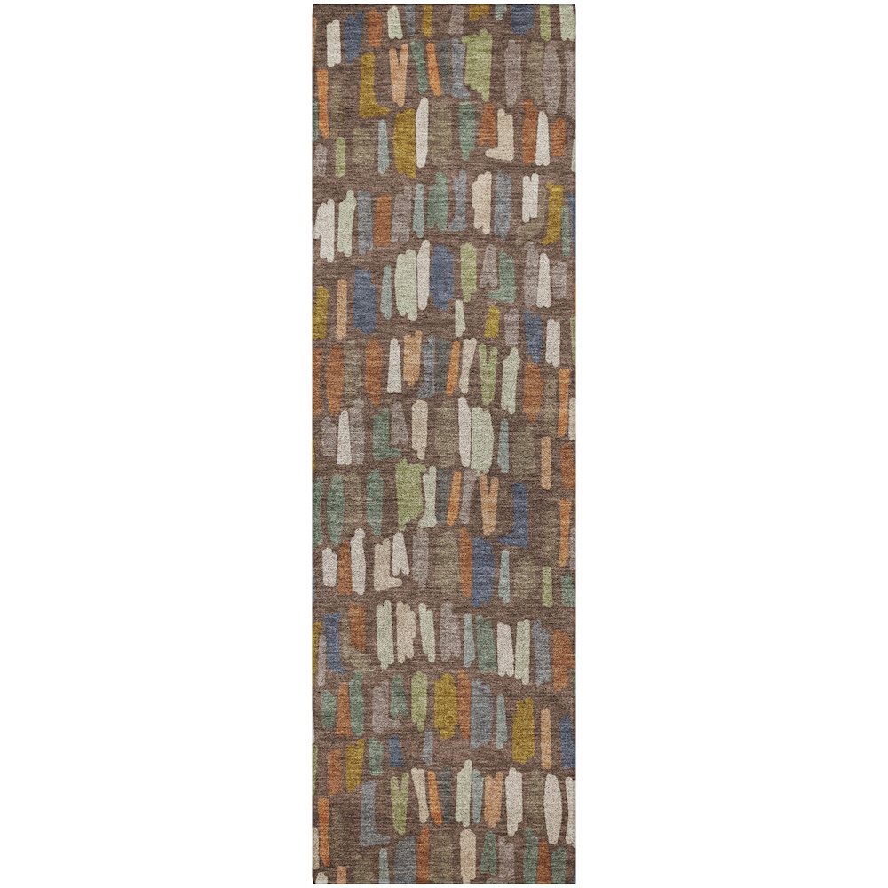 Luxury Washable Kenner KN5 Brown 2'3" x 7'6" Runner Rug