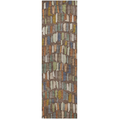 Luxury Washable Kenner KN5 Brown 2'3" x 7'6" Runner Rug