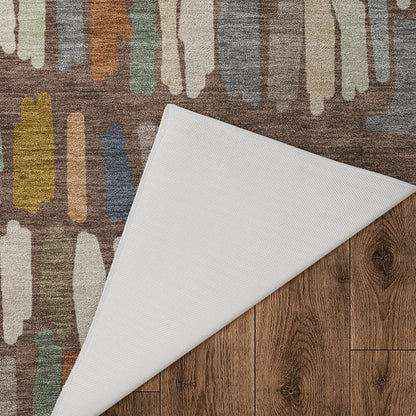 Luxury Washable Kenner KN5 Brown 9' x 12' Rug
