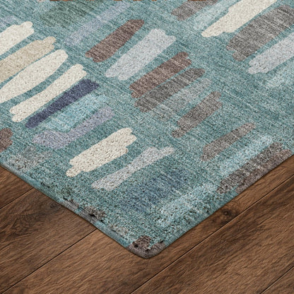 Luxury Washable Kenner KN5 Teal 5' x 7'6" Rug