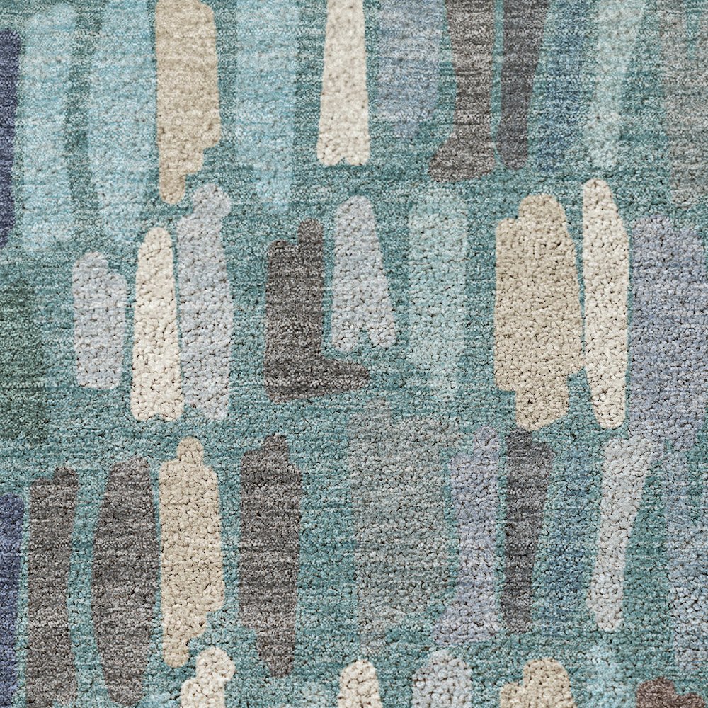 Luxury Washable Kenner KN5 Teal 8' x 8' Round Rug