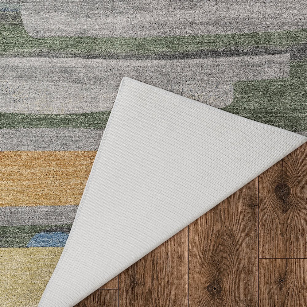 Luxury Washable Kenner KN7 Green 10' x 14' Rug