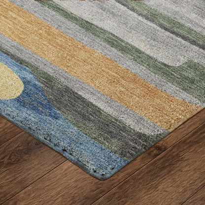 Luxury Washable Kenner KN7 Green 10' x 14' Rug