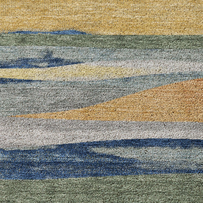 Luxury Washable Kenner KN7 Green 6'6" x 9'6" Rug