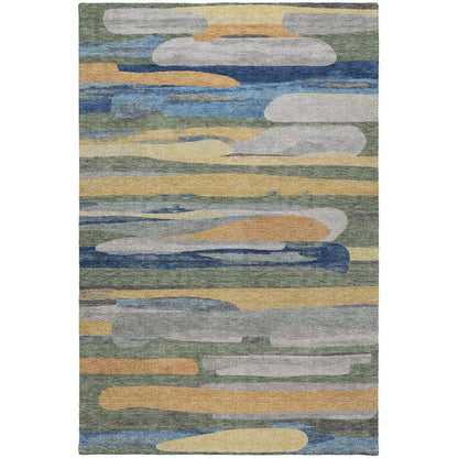 Luxury Washable Kenner KN7 Green 8' x 10' Rug