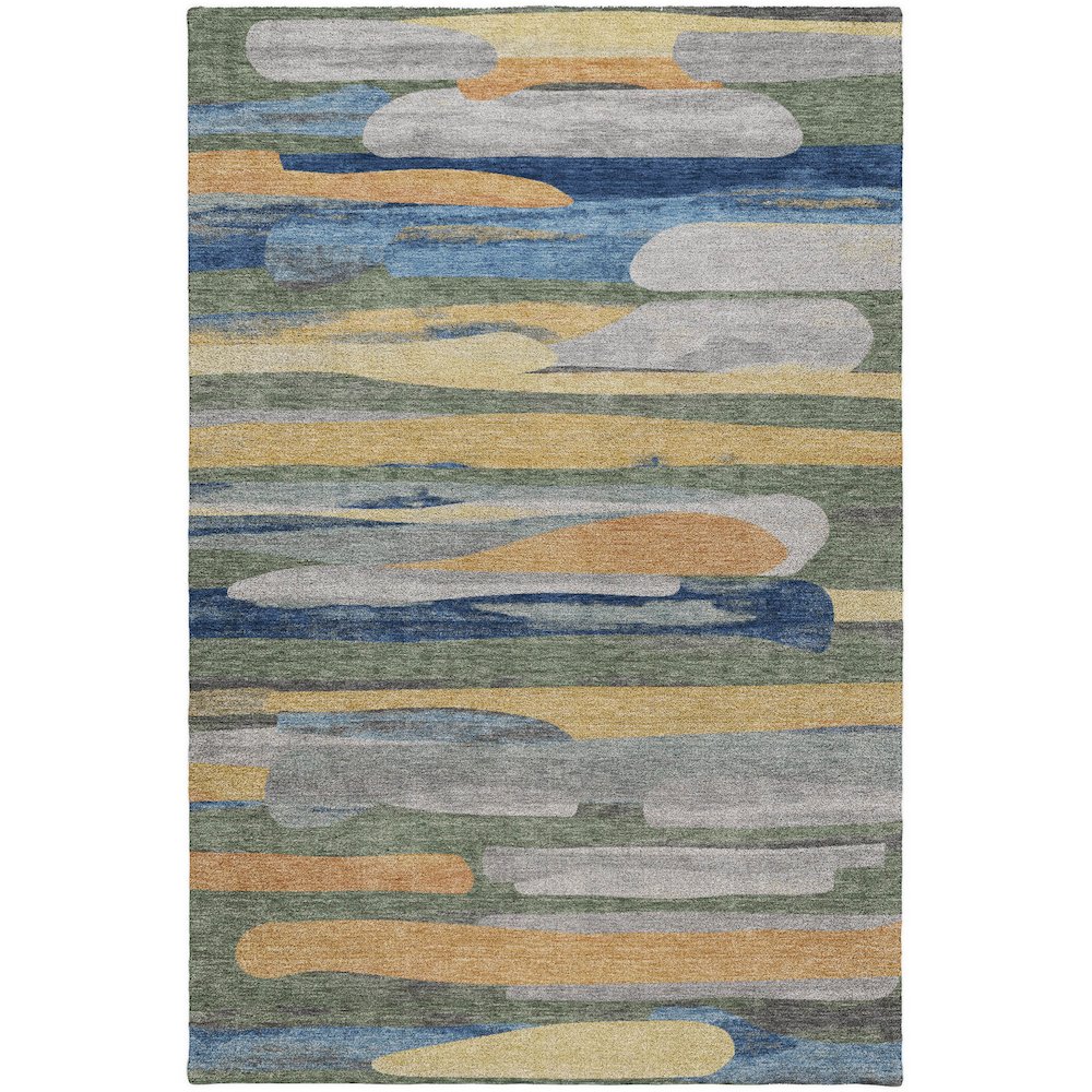 Luxury Washable Kenner KN7 Green 9' x 12' Rug
