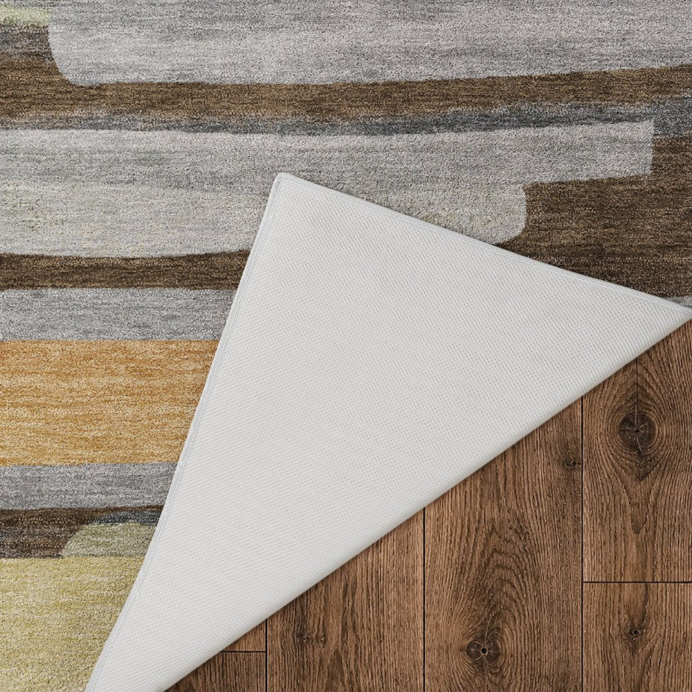 Luxury Washable Kenner KN7 Brown 2'3" x 7'6" Runner Rug