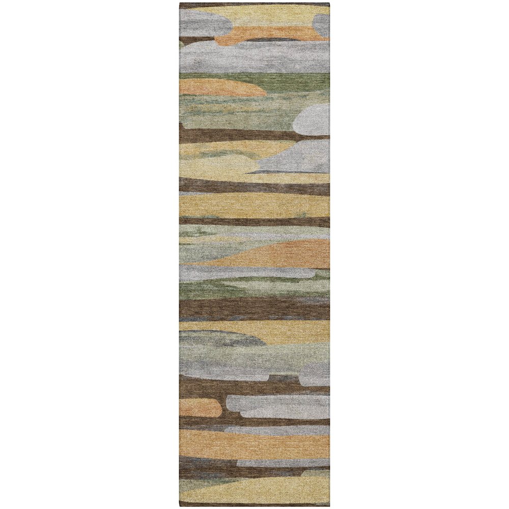 Luxury Washable Kenner KN7 Brown 2'3" x 7'6" Runner Rug