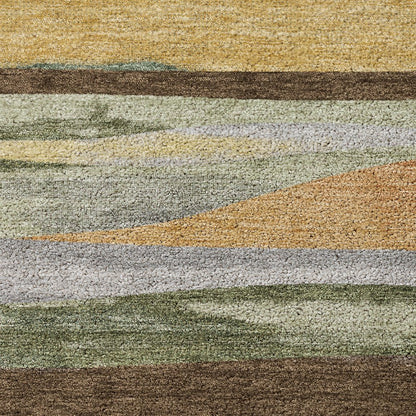 Luxury Washable Kenner KN7 Brown 8' x 8' Round Rug