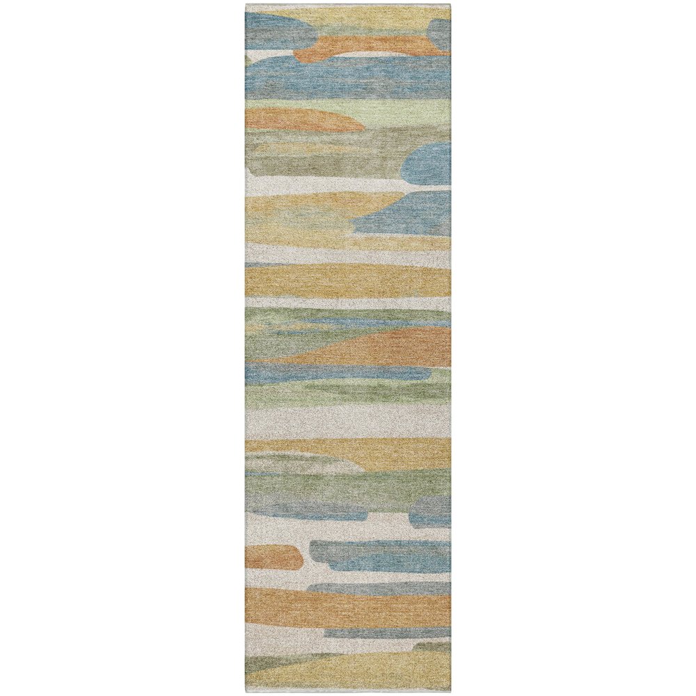 Luxury Washable Kenner KN7 Ivory 2'3" x 7'6" Runner Rug