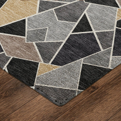 Luxury Washable Kenner KN8 Black 3' x 5' Rug