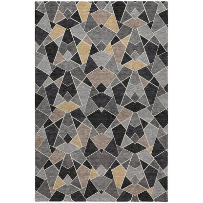 Luxury Washable Kenner KN8 Black 3' x 5' Rug