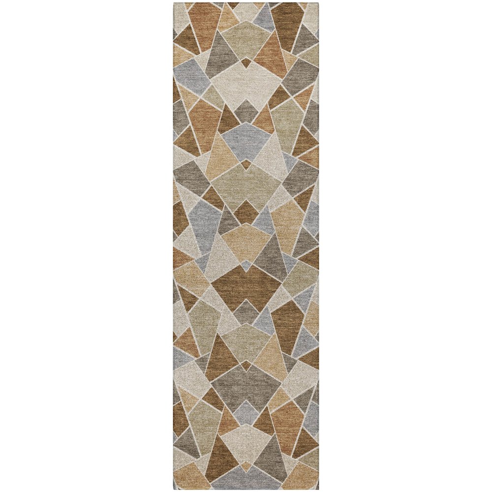 Luxury Washable Kenner KN8 Brown 2'3" x 7'6" Runner Rug