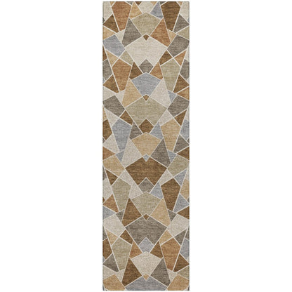 Luxury Washable Kenner KN8 Brown 2'3" x 7'6" Runner Rug