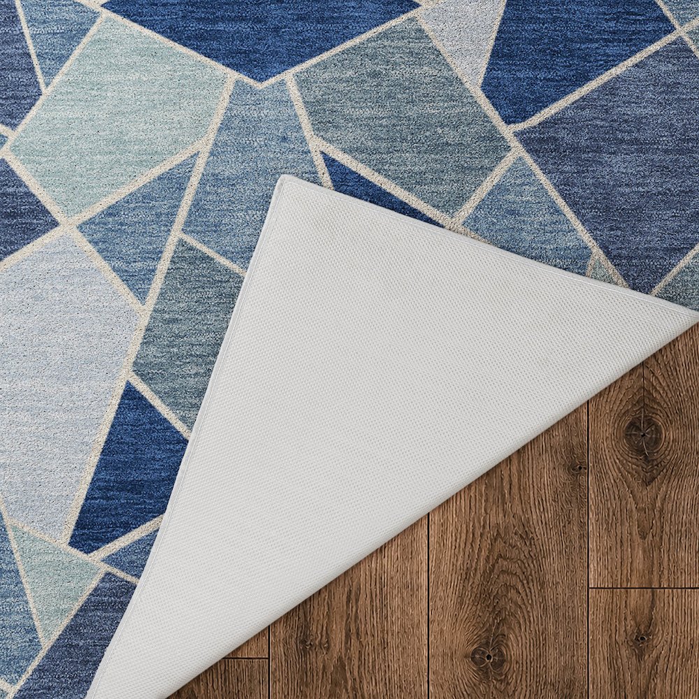 Luxury Washable Kenner KN8 Blue 3' x 5' Rug