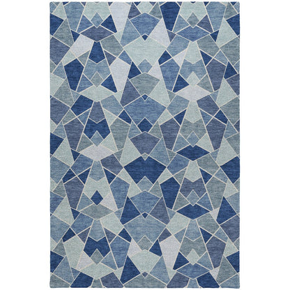 Luxury Washable Kenner KN8 Blue 5' x 7'6" Rug