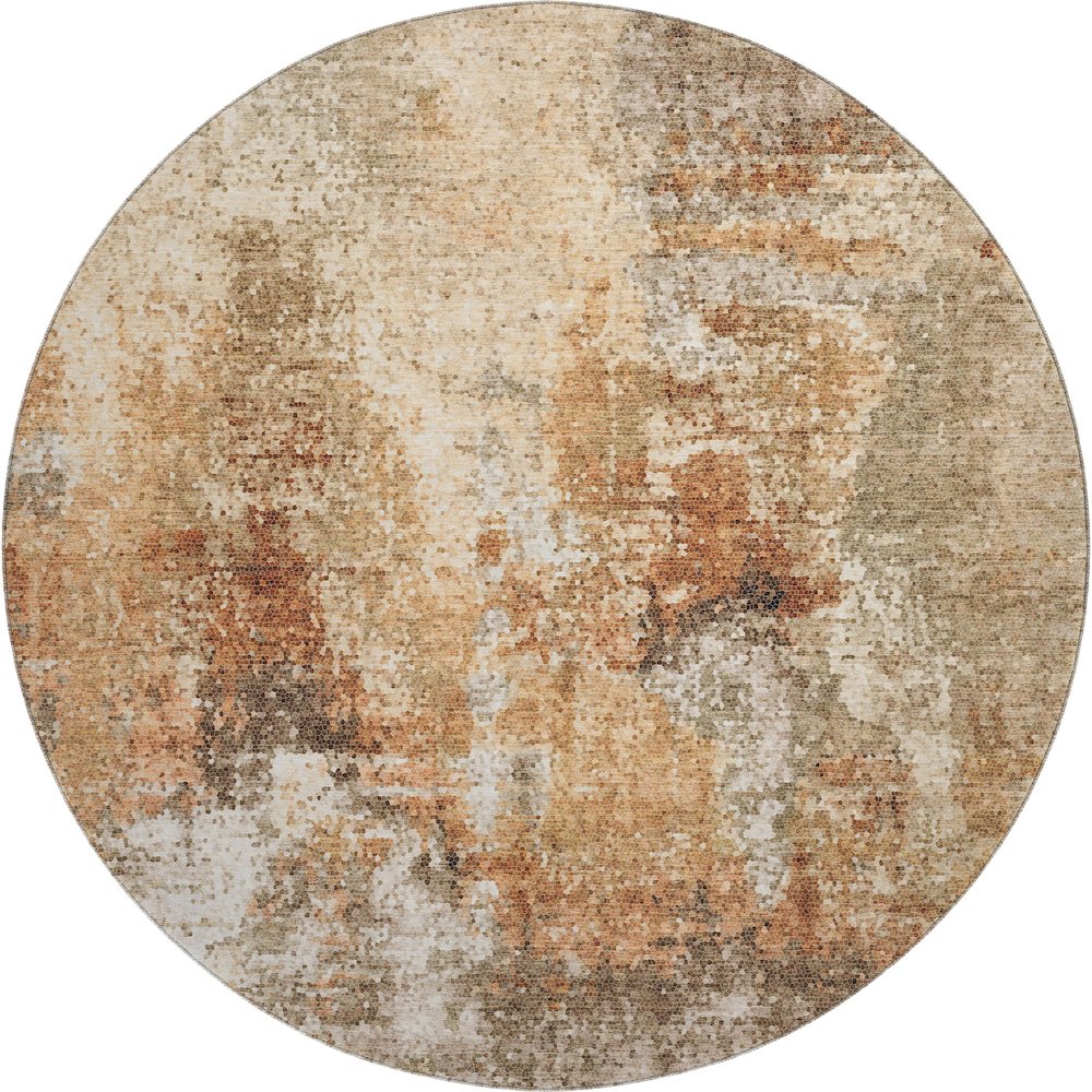Luxury Washable Lumara LM2 Orange 8' x 8' Round Rug