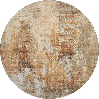Luxury Washable Lumara LM2 Orange 8' x 8' Round Rug